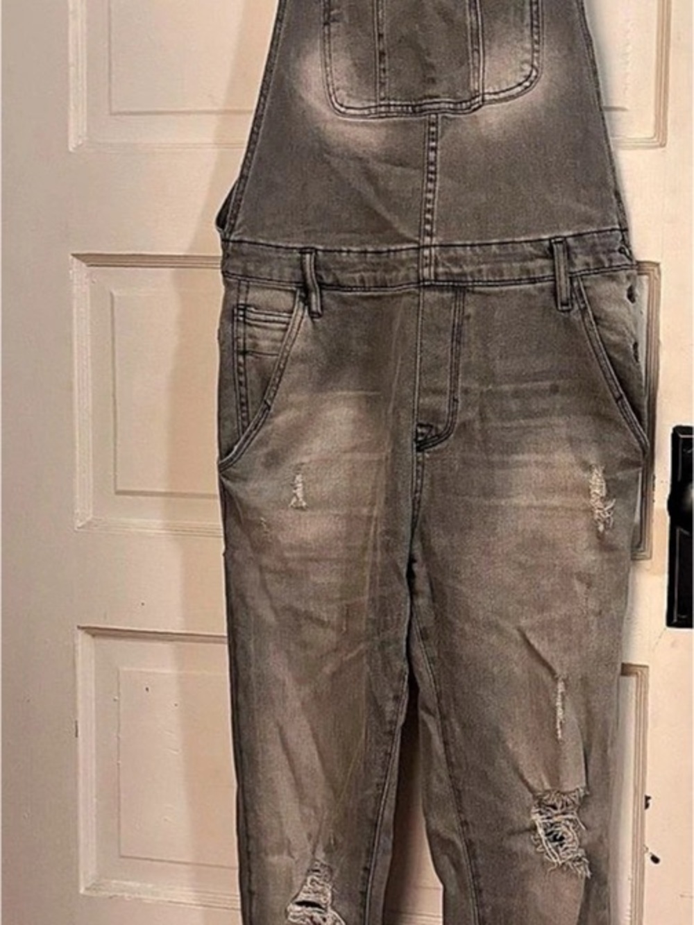 Zara Gray Denim Overalls Size Medium
